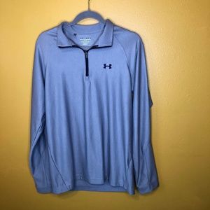 Under Armour Gray Half Zip Long Sleeve Shirt, M